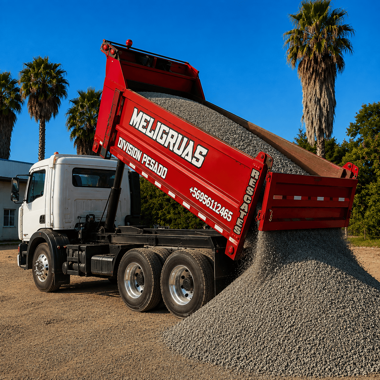 Transporte de materiales con camión tolva en Melipilla